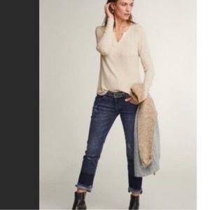 Cabi Star fringe jeans slim boyfriend size 6